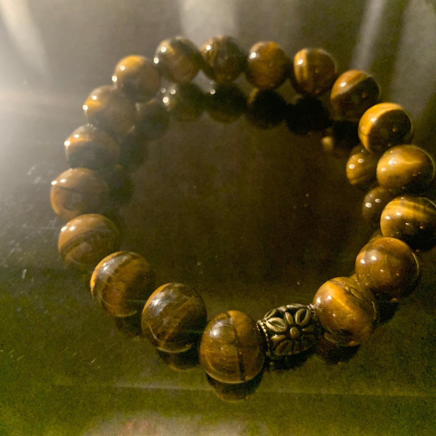 Bracelet/ Bold Unisex Tiger Eye (Medium) Beads.