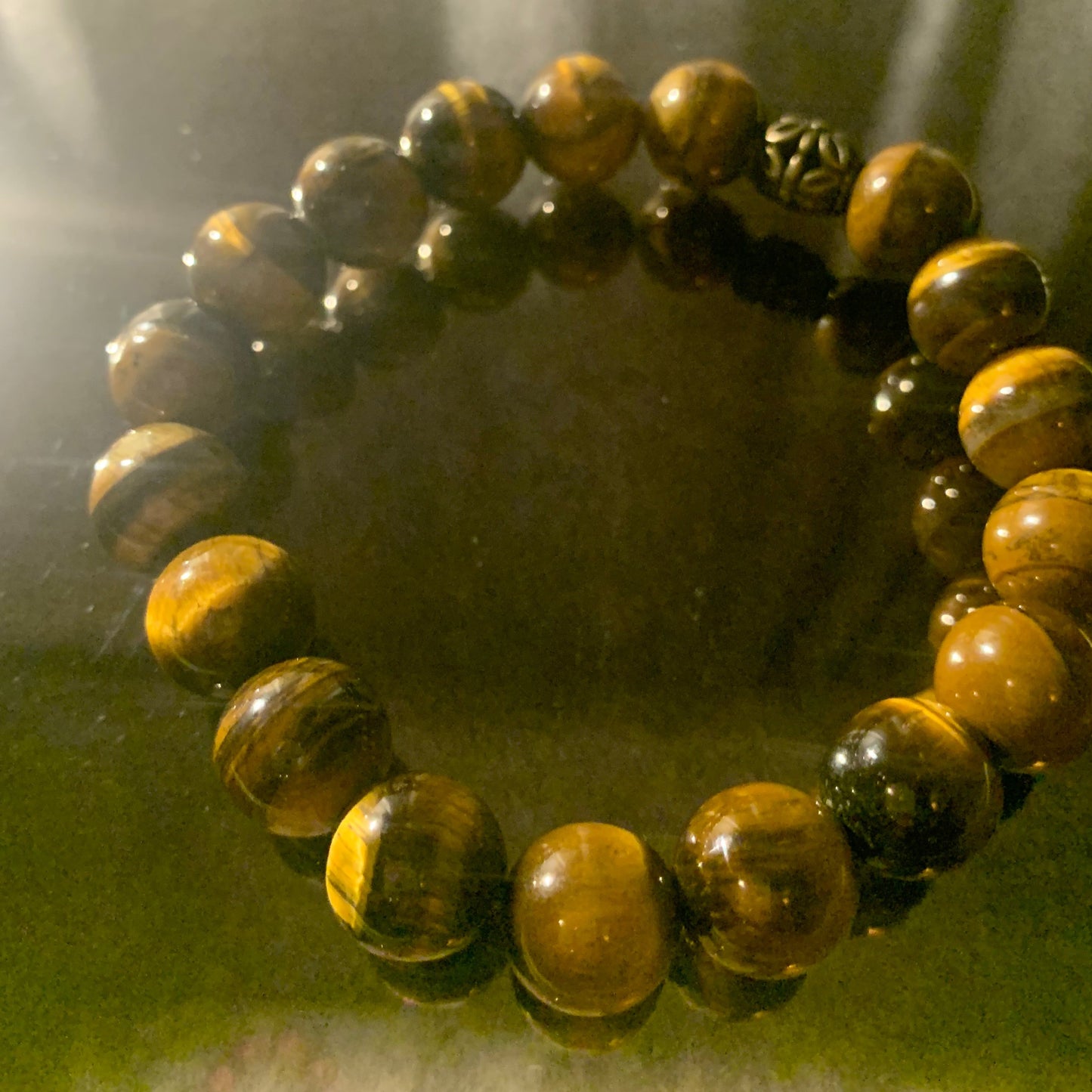 Bracelet/ Bold Unisex Tiger Eye (Medium) Beads.